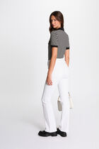 Striped short-sleeved t-shirt black women