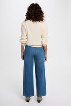 Fitted cropped sweater ivory women