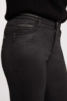 Slim trousers with wet effect black women