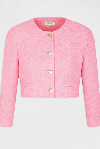 Straight jacket with 3/4-length sleeves medium pink ladies'