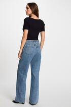 Jumper boat neck and buttons navy blue women
