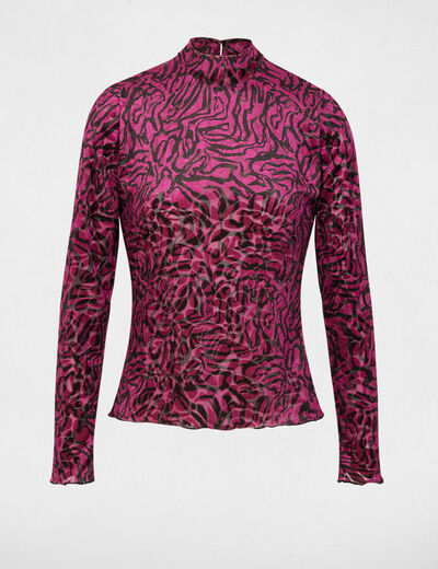 t shirt velours col montant multicolore femme multicolor women