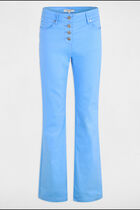 Buttoned bootcut trousers blue women