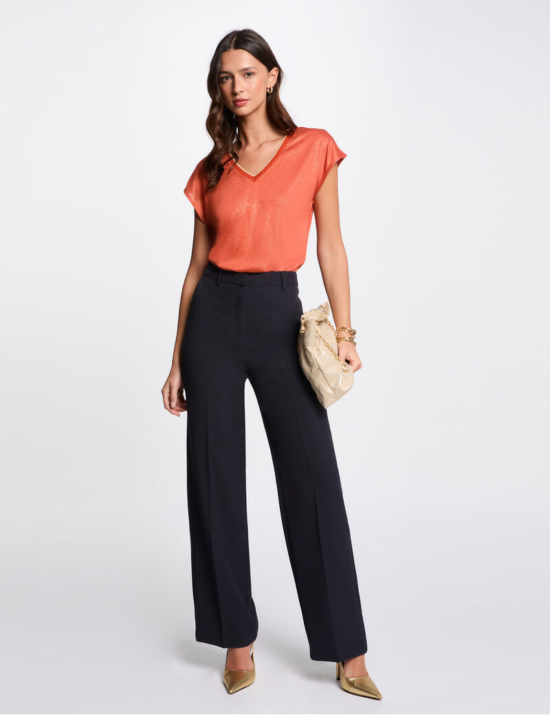 Short-sleeved t-shirt dark orange women