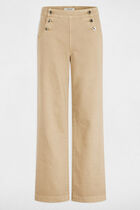 Wide leg trousers with buttons light brown women
