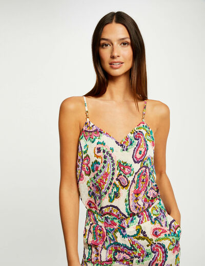 Blouse thin straps with paisley print multico ladies'