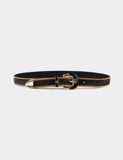 Belt with rhinestones and chains black women