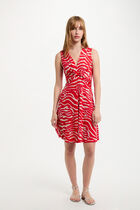 Robe courte ajustée imprimée multicolore femme