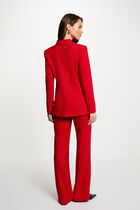 High-waisted straight trousers red women