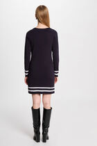 Fitted mini knitted dress navy blue women