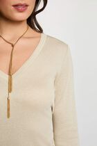 fitted v neck t shirt 12032109-1223 women Stradivarius padded shoulder v-neck t-shirt in grey acid wash