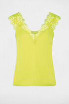 Wide-strap lace blouse medium yellow women
