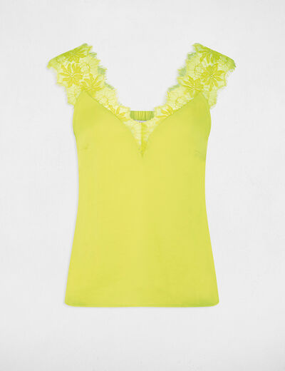Wide-strap lace blouse medium yellow women