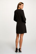 robe blazer col v noir femme black women