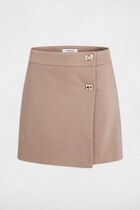 High-waisted skirt shorts taupe women