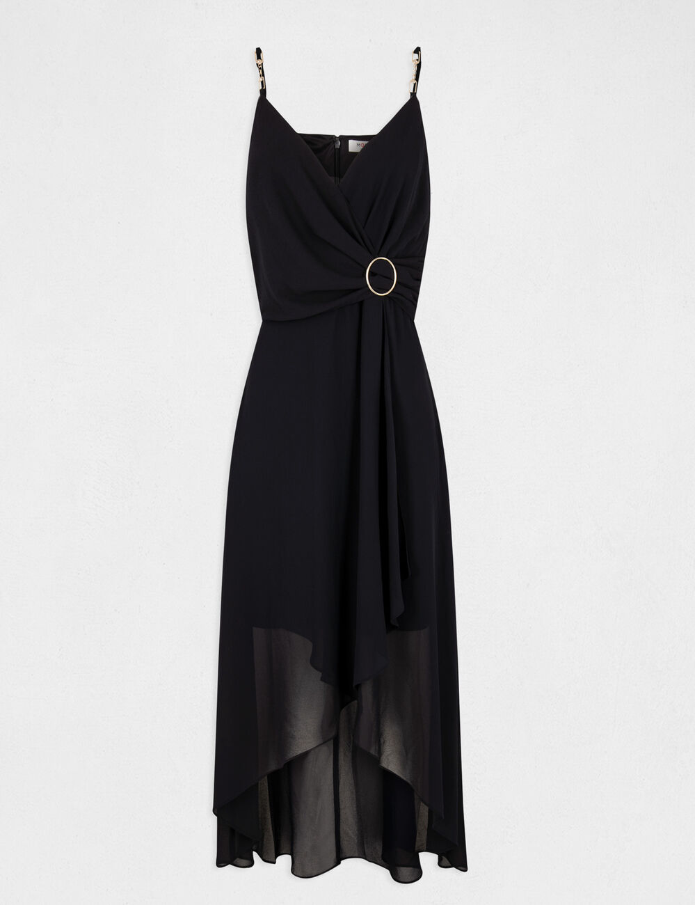Midi dress with thin straps navy women