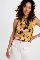 Fluid top with high neck multicolor women