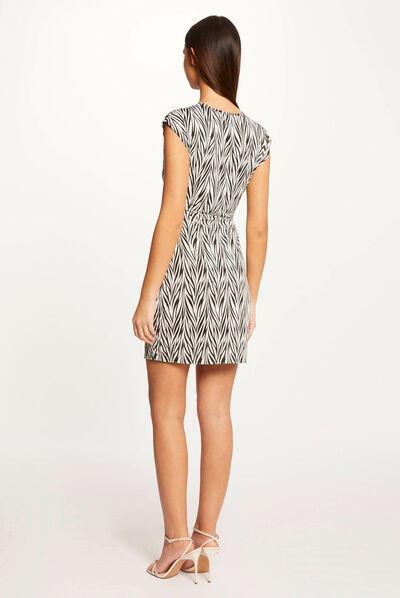 Fitted dress with geometric print multico ladies'