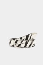 Belt zebra print ivory women
