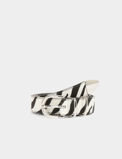 Belt zebra print ivory women
