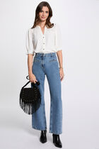 Blouse manches 3/4 ivoire femme