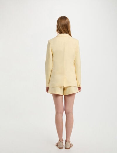 Blazer with patch pockets pastel yellow women