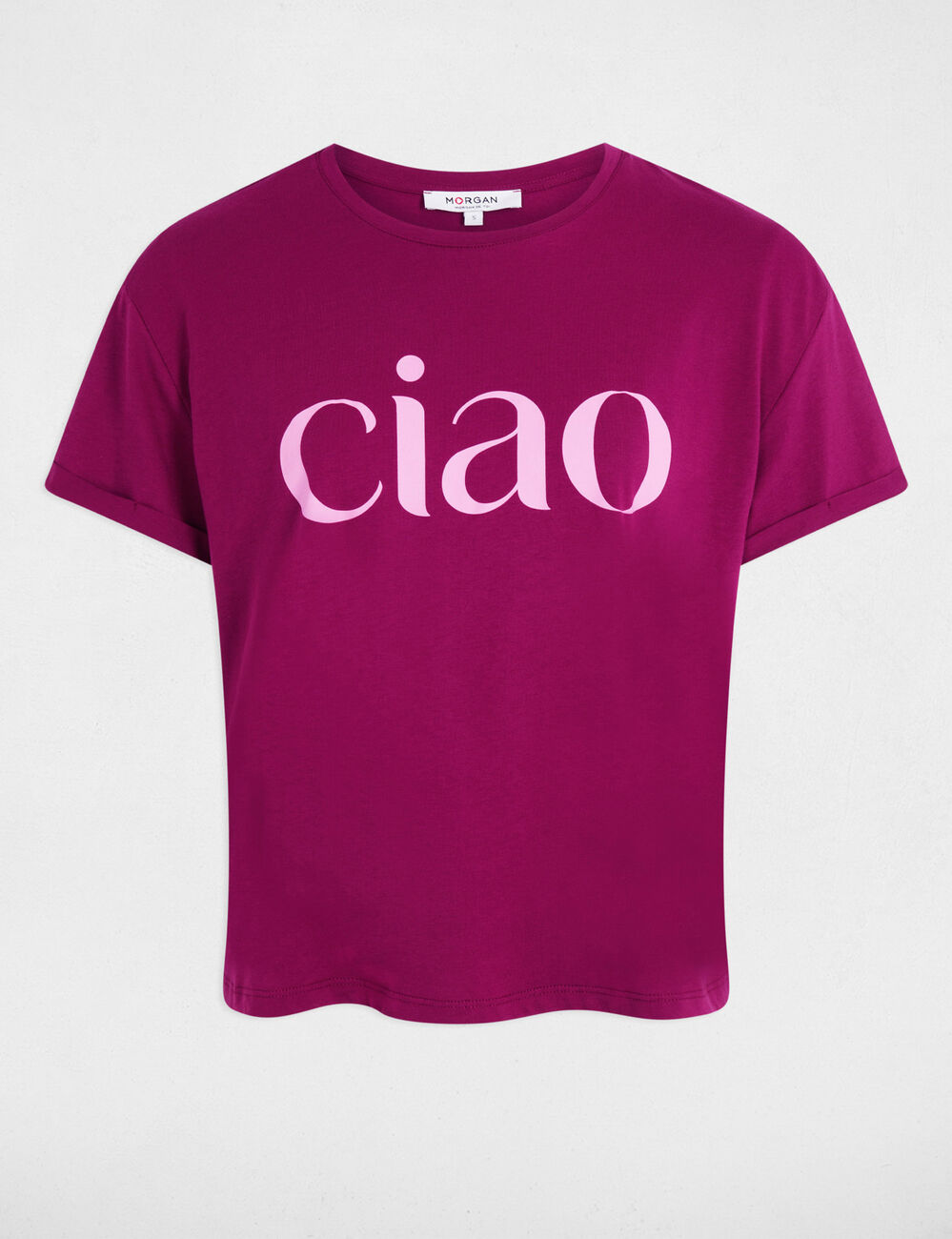 Round neck t-shirt plum women