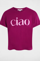 Round neck t-shirt plum women