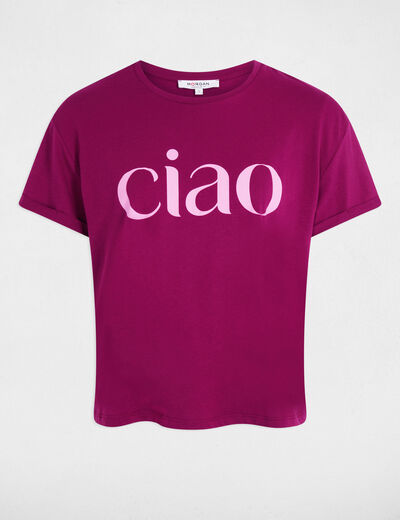 Round neck t-shirt plum women