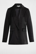 Suede blazer black women