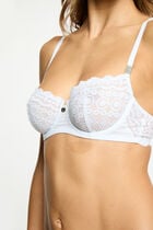Lace bra with thin straps white women