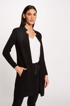 Straight Knit Vest with Notched Collar dark grey women