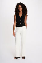 Sleeveless V-neck cardigan black women