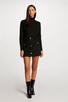 Long-sleeved jumper wrap-over effect black women