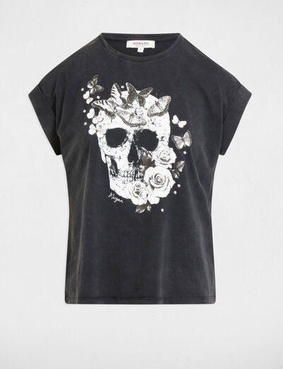 Short sleeve T-shirt dark grey women
