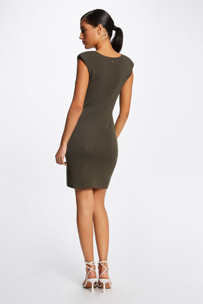 Fitted jumper dress sweetheart neckline  ladies'