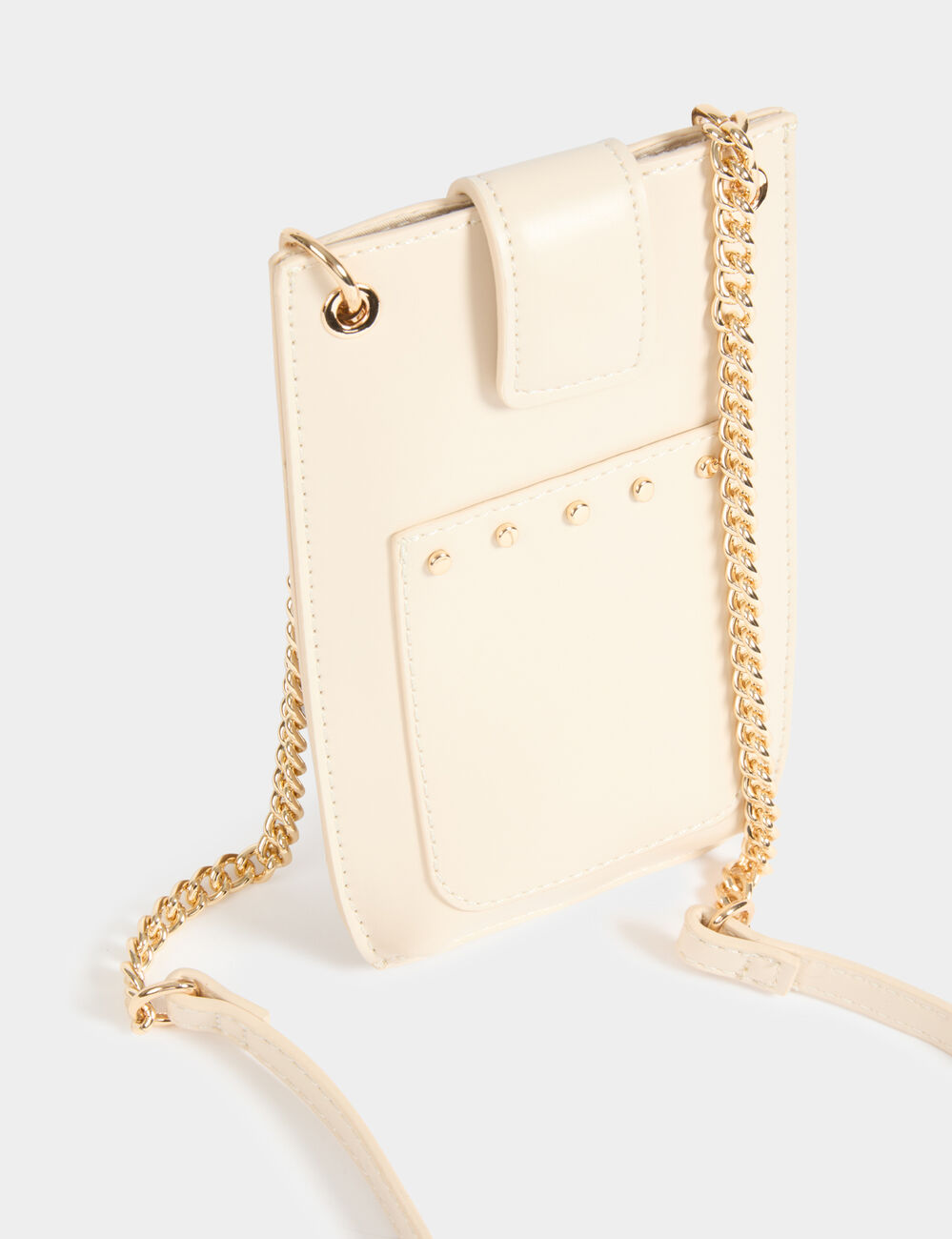 Crossbody phone bag studs ivory women