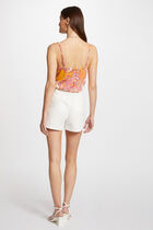 Printed top thin straps multicolored women