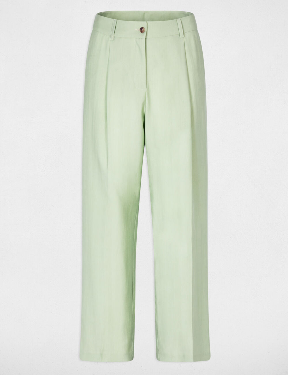 High-waisted carrot trousers pastel green women