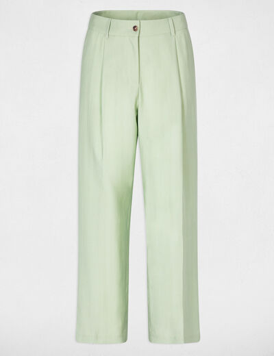 High-waisted carrot trousers pastel green women
