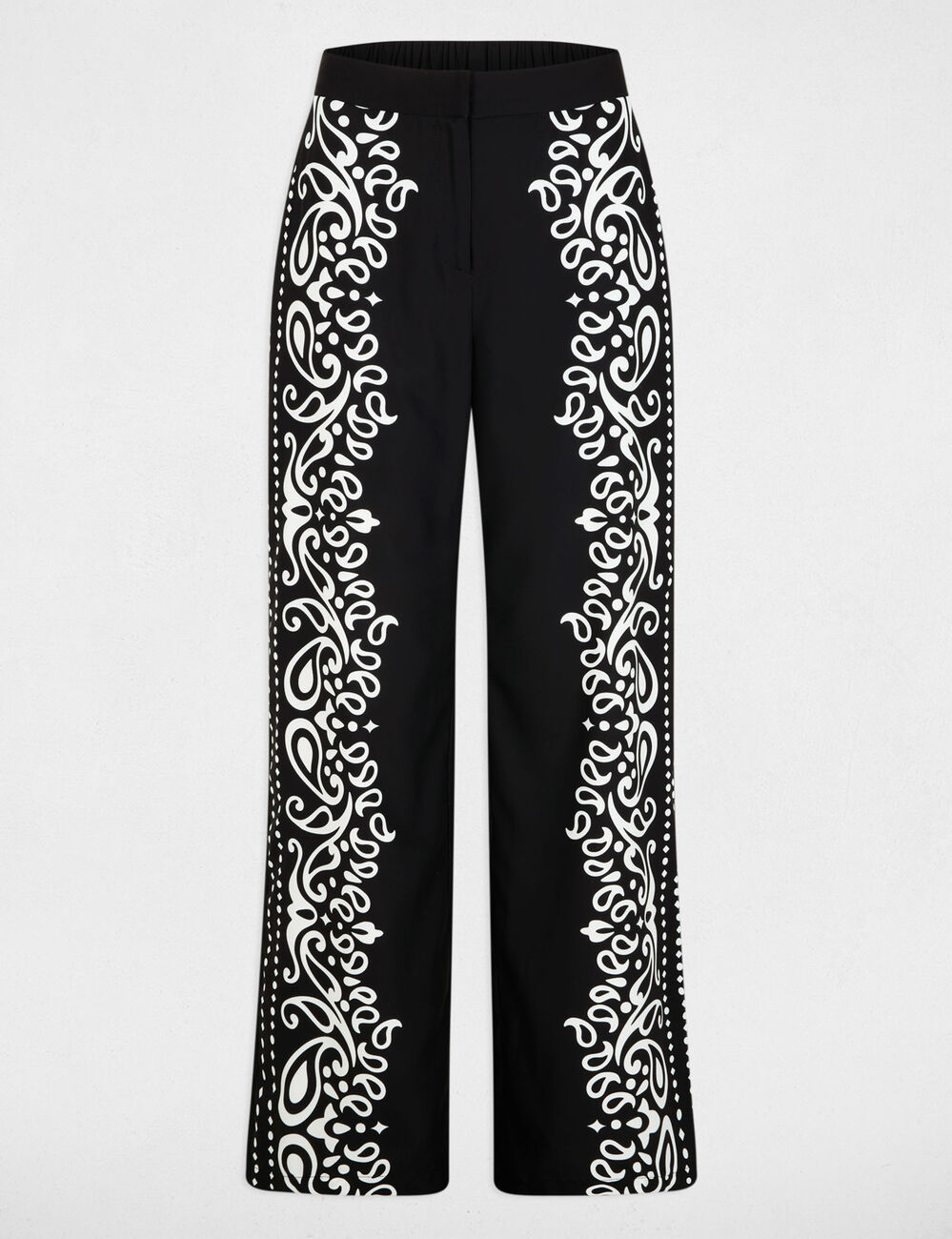Flowy printed trousers black women