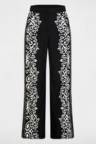 Flowy printed trousers black women