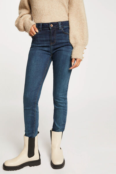 High-waisted slim jeans stone denim ladies'