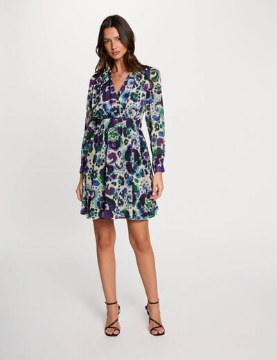 Printed mini A-line dress multicolor women