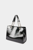 Shopper bag with M logo black women