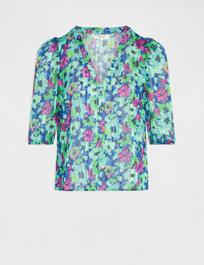 Shirt 3/4-length sleeves floral print multico ladies'