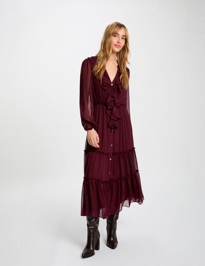flowy long dress plum women Flowy long dress plum women
