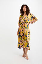 Printed straight midi dress multicolor women