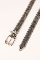 Belt with rhinestones and chains light grey women