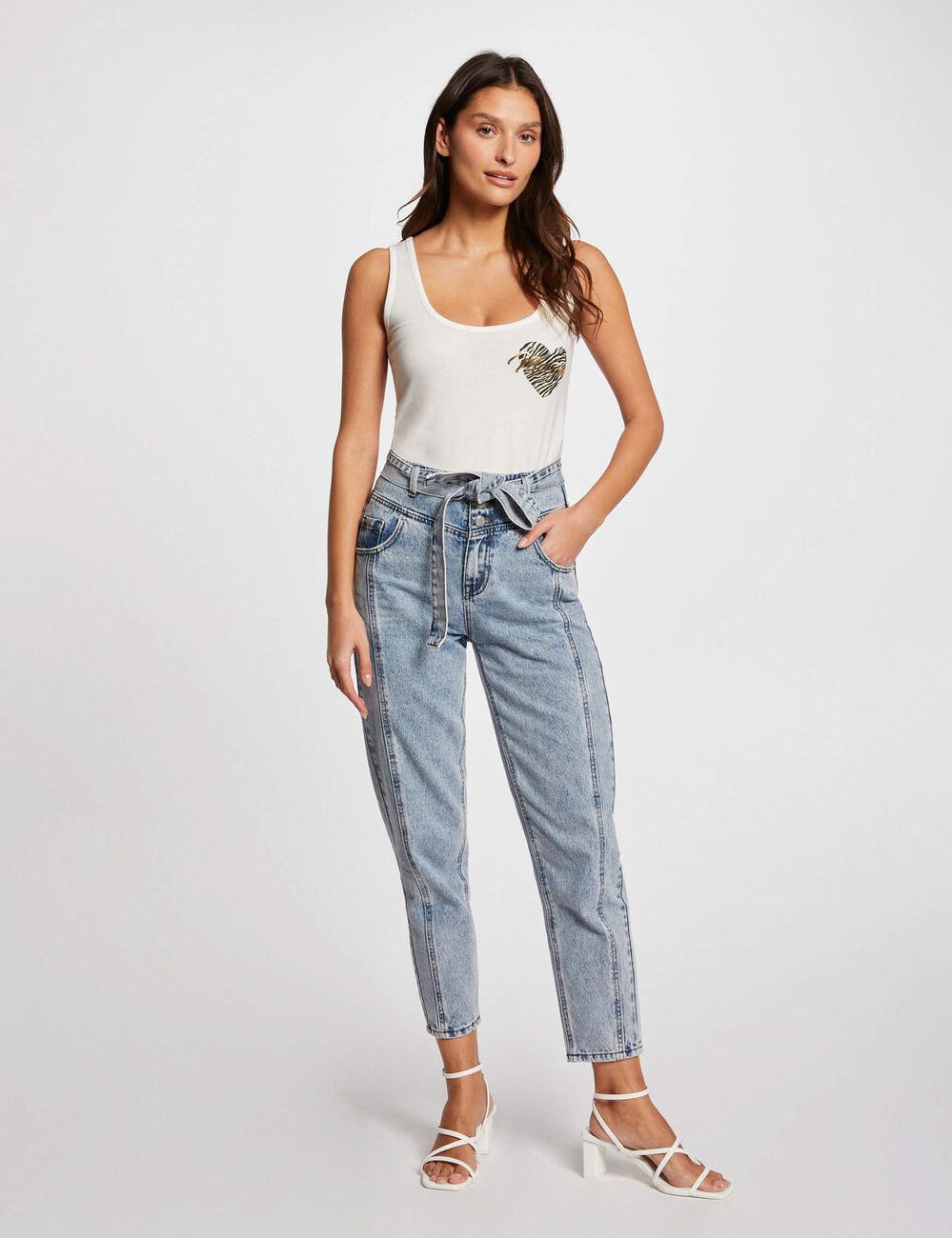 Vest top with message ivory women